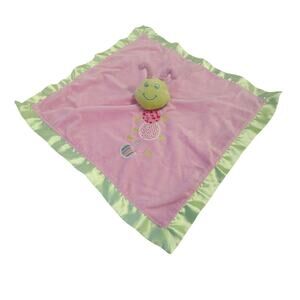 Mary Meyer Caterpillar Baby Security Blanket Lovey Polka Dots Pink Green 18"
